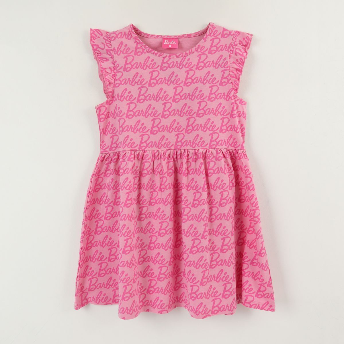 BARBIE - Vestido Sin Manga y Collet Niña Rosado Full Print Barbie