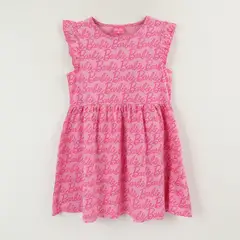 BARBIE - Vestido Sin Manga y Collet Niña Rosado Full Print
