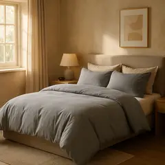 LE NUIT - Funda Plumón King Algodón Egipcio 300 Hilos Gris