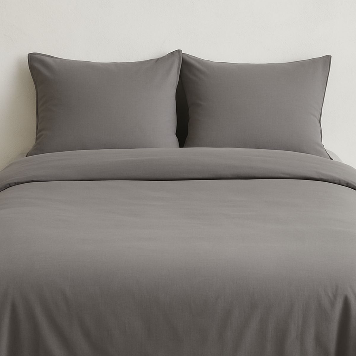 LE NUIT - Funda Plumón King Algodón Egipcio 300 Hilos Gris