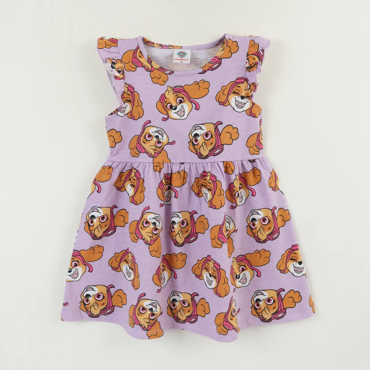 PAW PATROL - Vestido Sin Manga y Collet Niña Lila Print Skye Paw Patrol