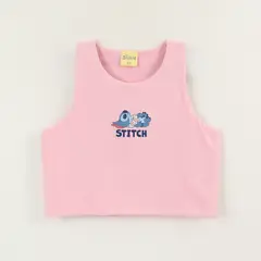 DISNEY - Polera Sin Manga Niña Rosa Peto Lilo & Stitch