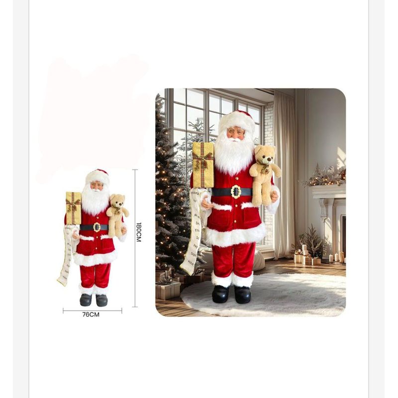 GENERICO - FIGURA DE PAPA NOEL CON TRAJE ROJO DE 180MTRS