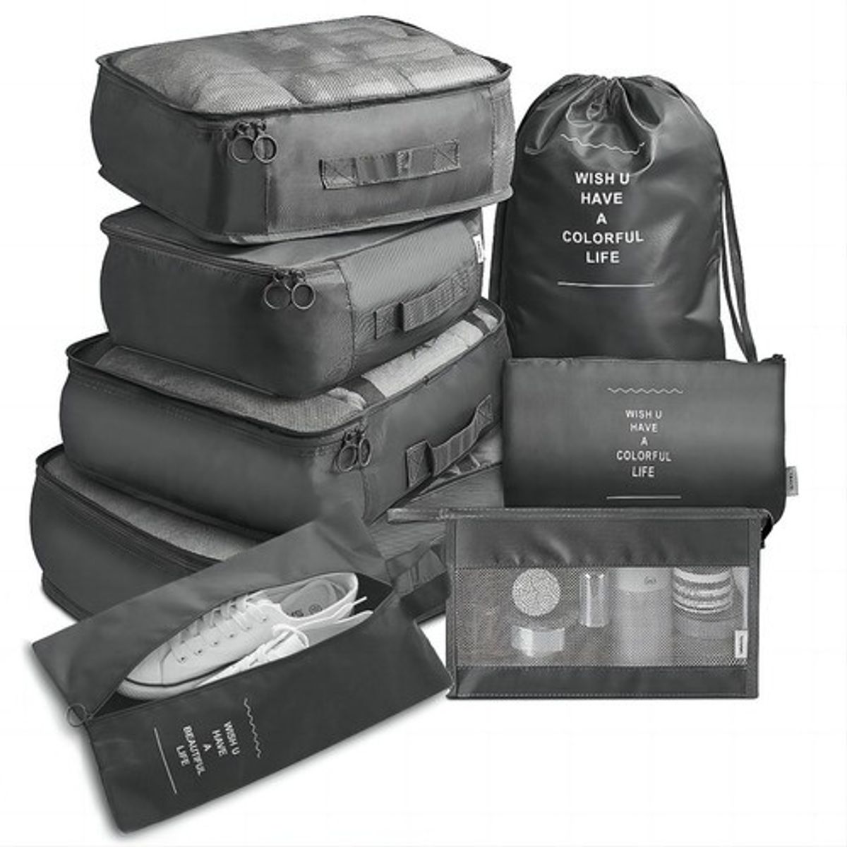 MUNDO MAGIA - Organizador Maleta Set 8 Bolsas Viaje Equipaje