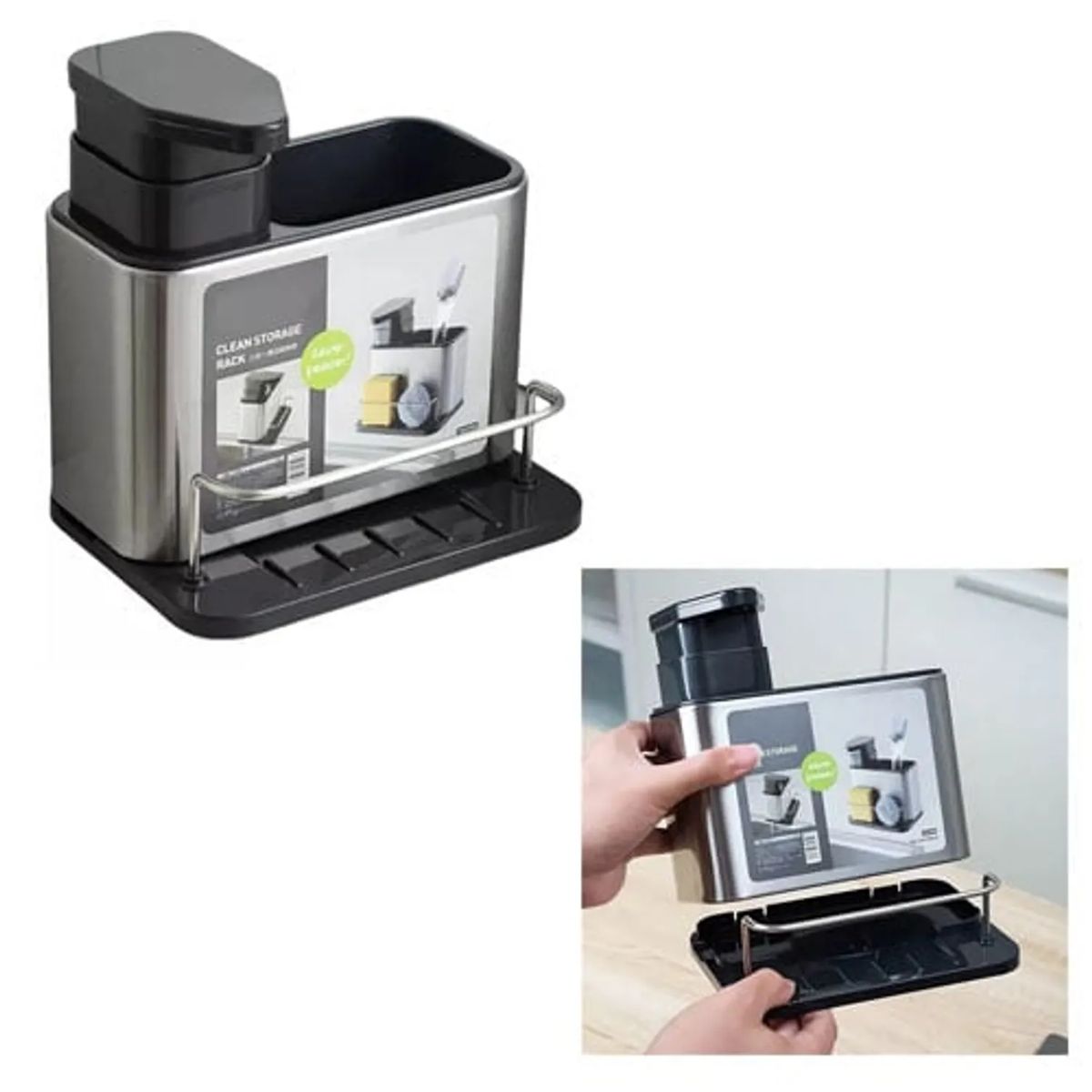 GENERICO - Dispensador de Lavalozas con Porta Esponja cocina