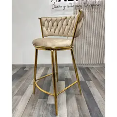 HABITA2 CHILE - Silla de Bar Queen de Terciopelo 66cm