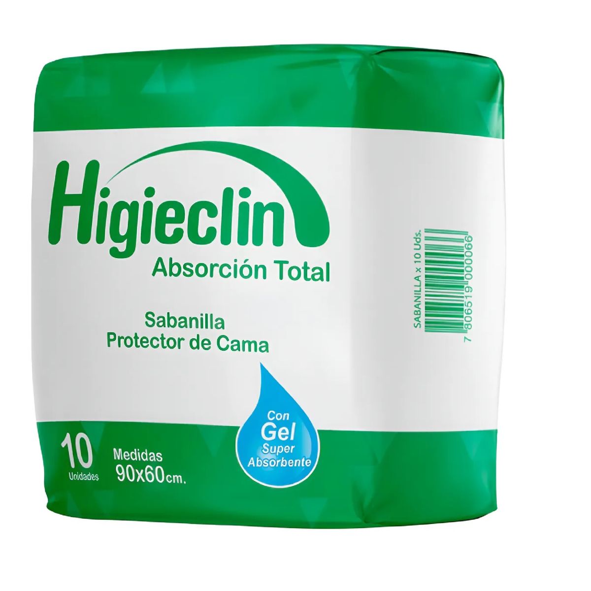 GENERICO - Sabanilla Protectora Higieclin 90x60 Cm X10 Unid Cubre Cama