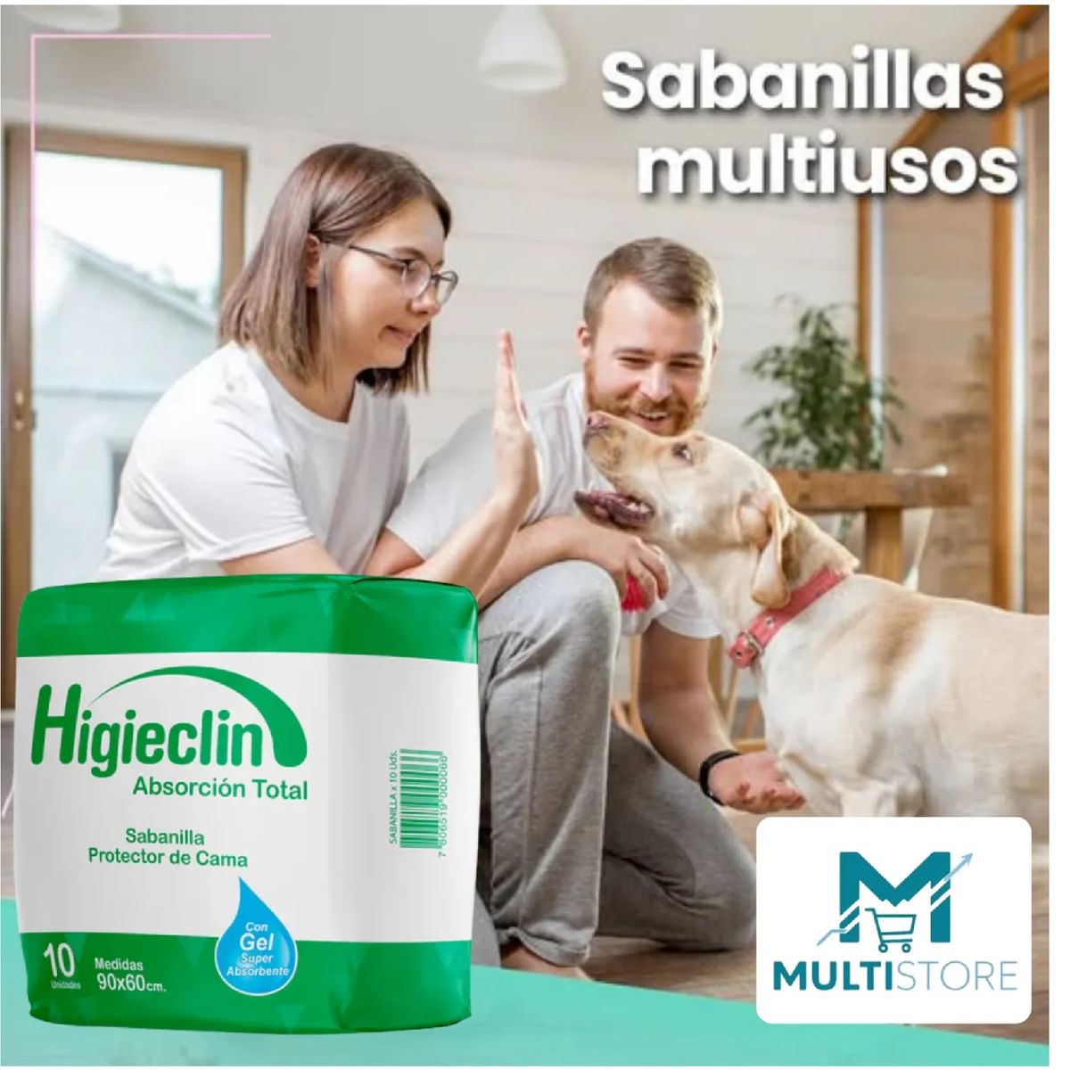 GENERICO - Sabanilla Protectora Higieclin 90x60 Cm X10 Unid Cubre Cama