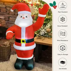 GENERICO - PAPA NOEL INFLABLE DE 2 METROS ROJO IDEAL PARA DECORAR JARDIN