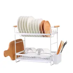 SIMPLIT - Secaplatos Escurridor Acero Inox Bilbao 2 Niveles - Blanco