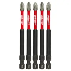 MILWAUKEE - Display 5 Puntas Ph2 Largas 3-1/2 Shockwave Impact Duty