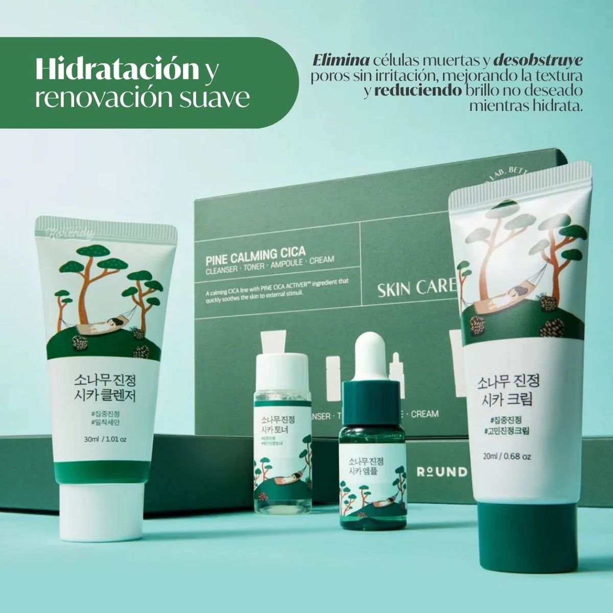 ROUND LAB - Kit de Prueba Pine Calming Cica