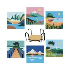 GENERICO - Posavasos Pintura con diamantes Paisajes Chile