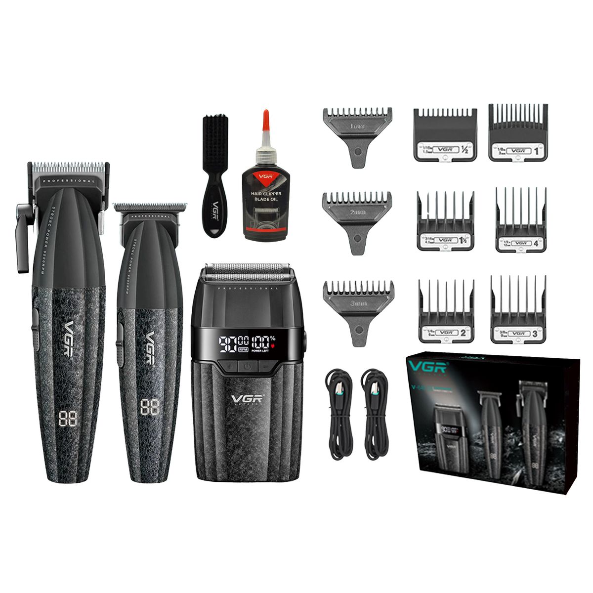 VGR VOYAGER - VGR Barber Combo V-640S3 Cortadora Patillera y Afeitadora