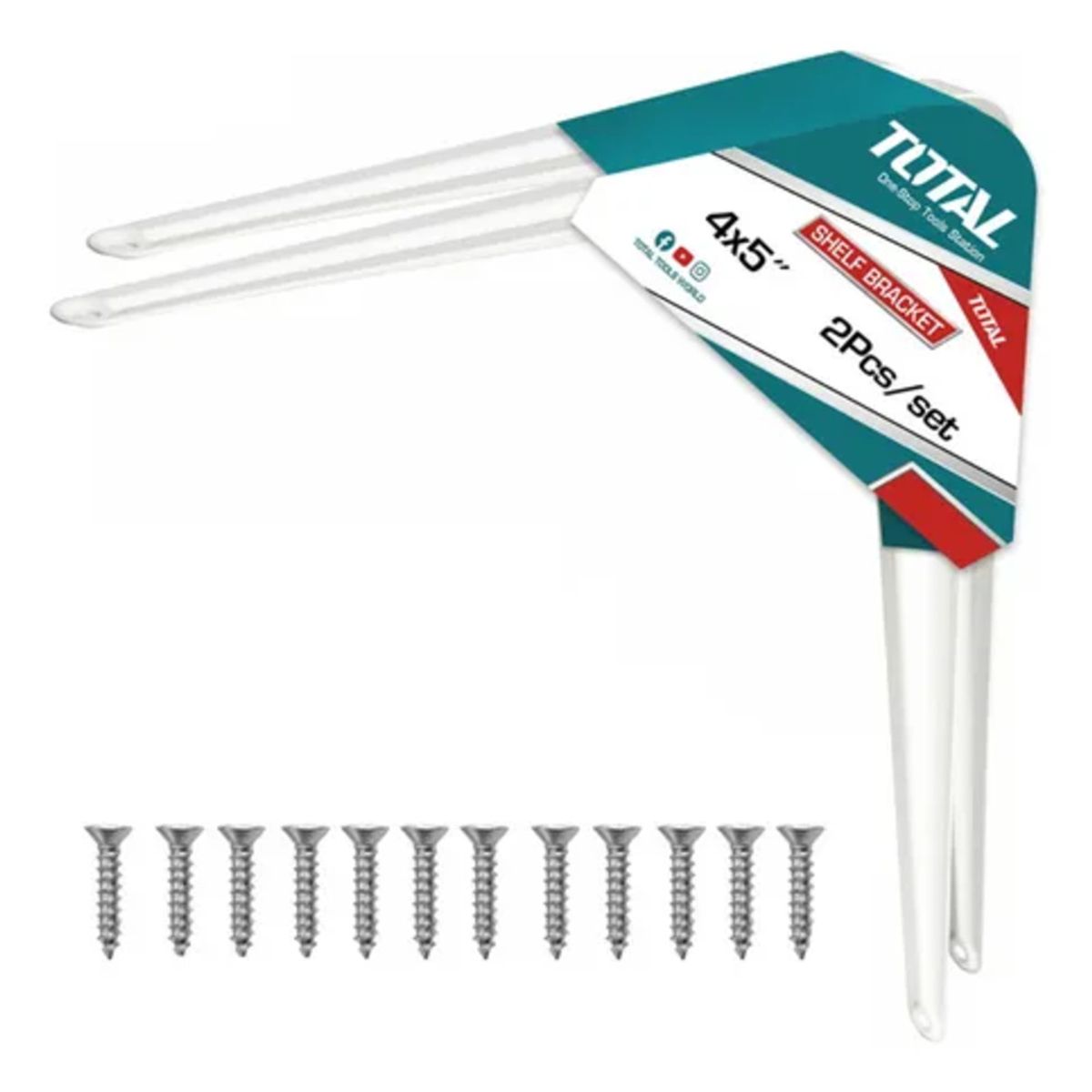 TOTAL TOOLS - Soporte Escuadra Para Repisa Estante 4x5 2 Unds Total