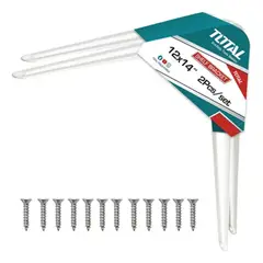 TOTAL TOOLS - Soporte Escuadra Para Repisa Estante 12x14 2 Unds Total