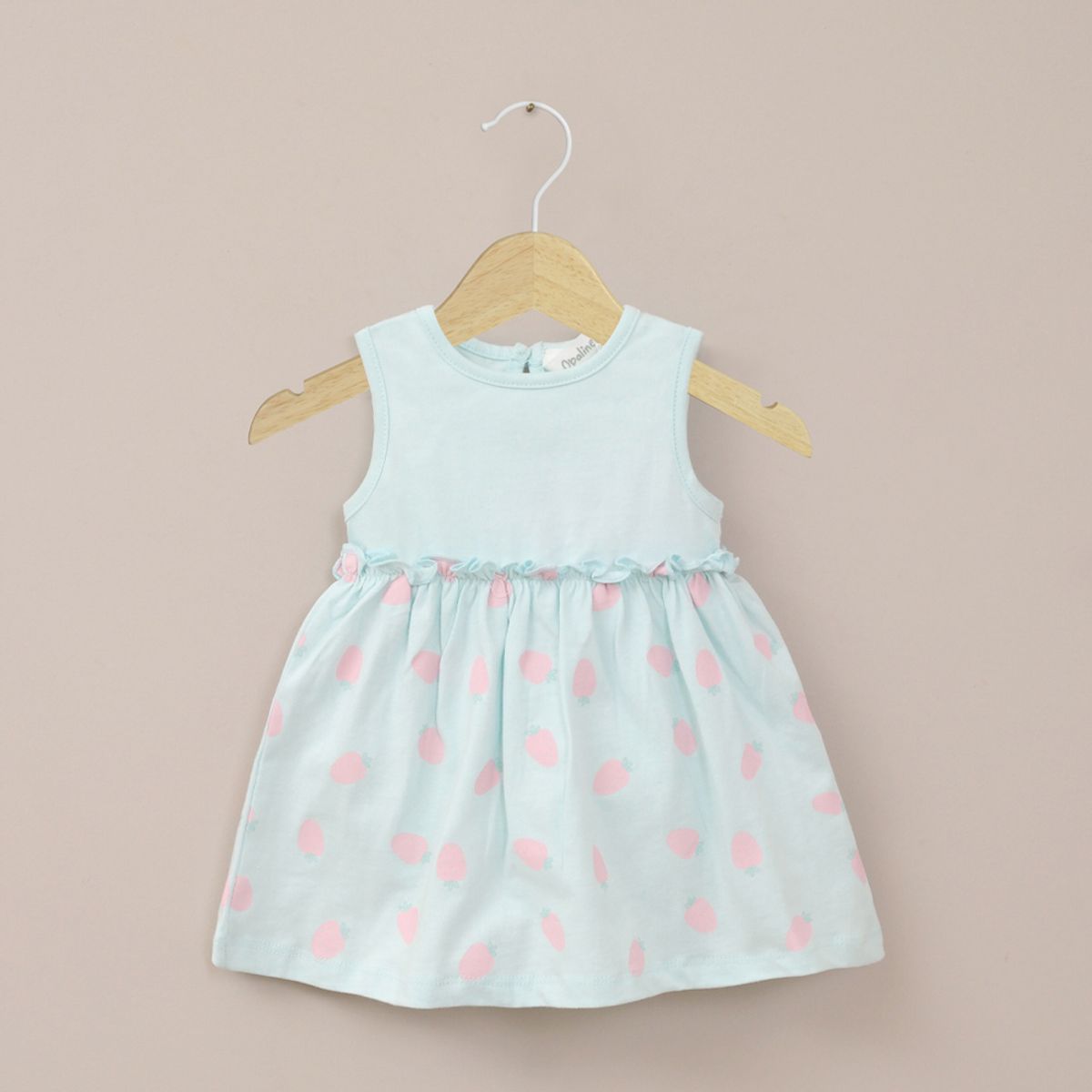 OPALINE - Vestido celeste estampado de bebé niña