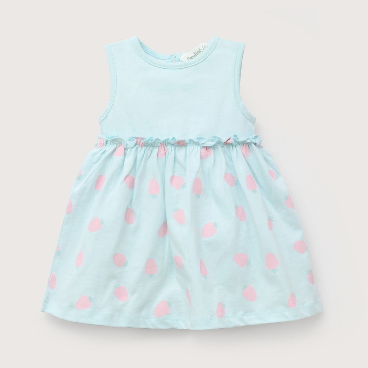 OPALINE - Vestido celeste estampado de bebé niña