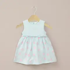 OPALINE - Vestido celeste estampado de bebé niña
