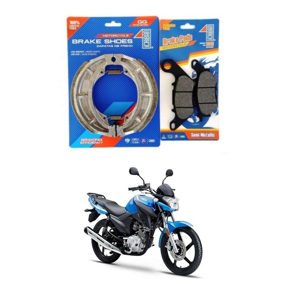 GENERICO - Pastillas Y Balatas Moto Yamaha Ybr 125 / Ybr 125z Japonesas