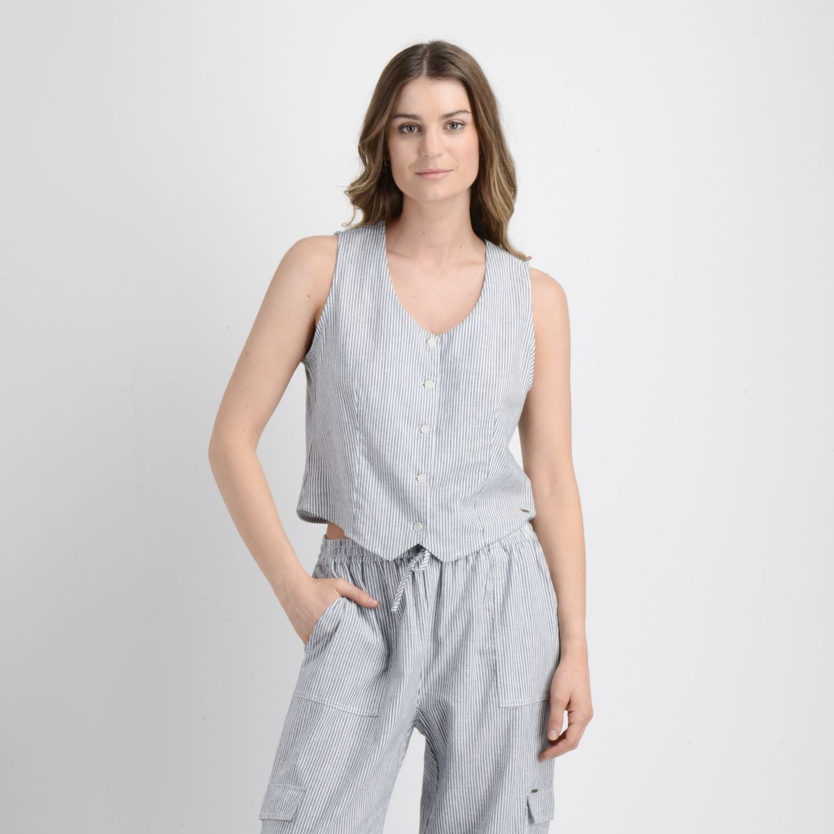 O'NEILL - BLUSA VEST RAYADA ALLY AZUL