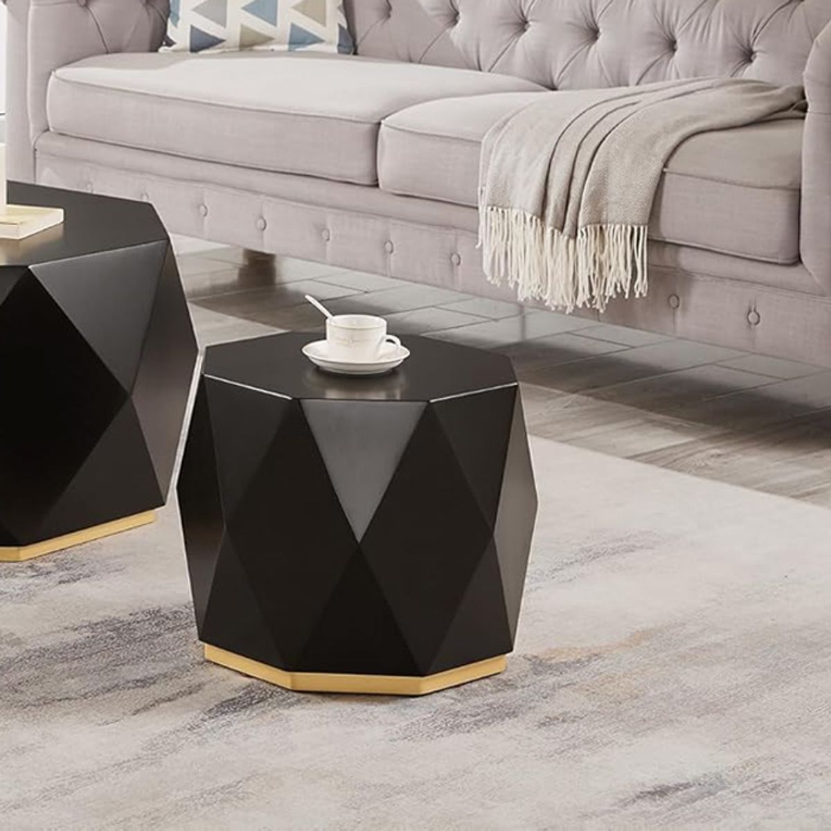 MSA MUEBLES SANTA ANA - Mesa Lateral Geometrix Black