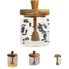 GENERICO - Frasco Para Miel Y Jarabe Madera Con Cuchara