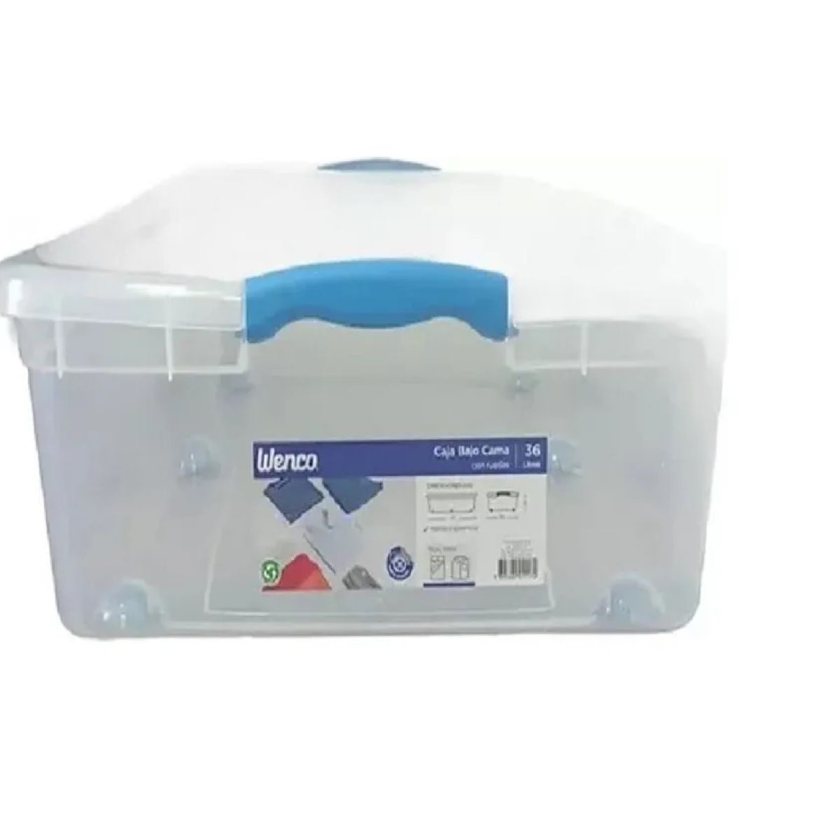 WENCO - Caja Organizadora Bajo Cama 36 Litros Con Ruedas Wenco