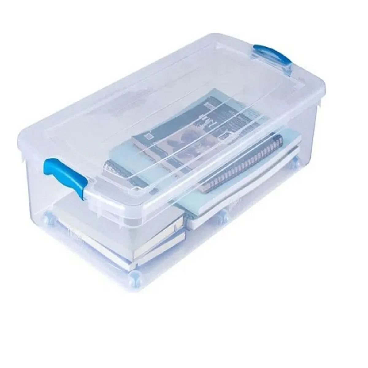 WENCO - Caja Organizadora Bajo Cama 36 Litros Con Ruedas 3 Unidades