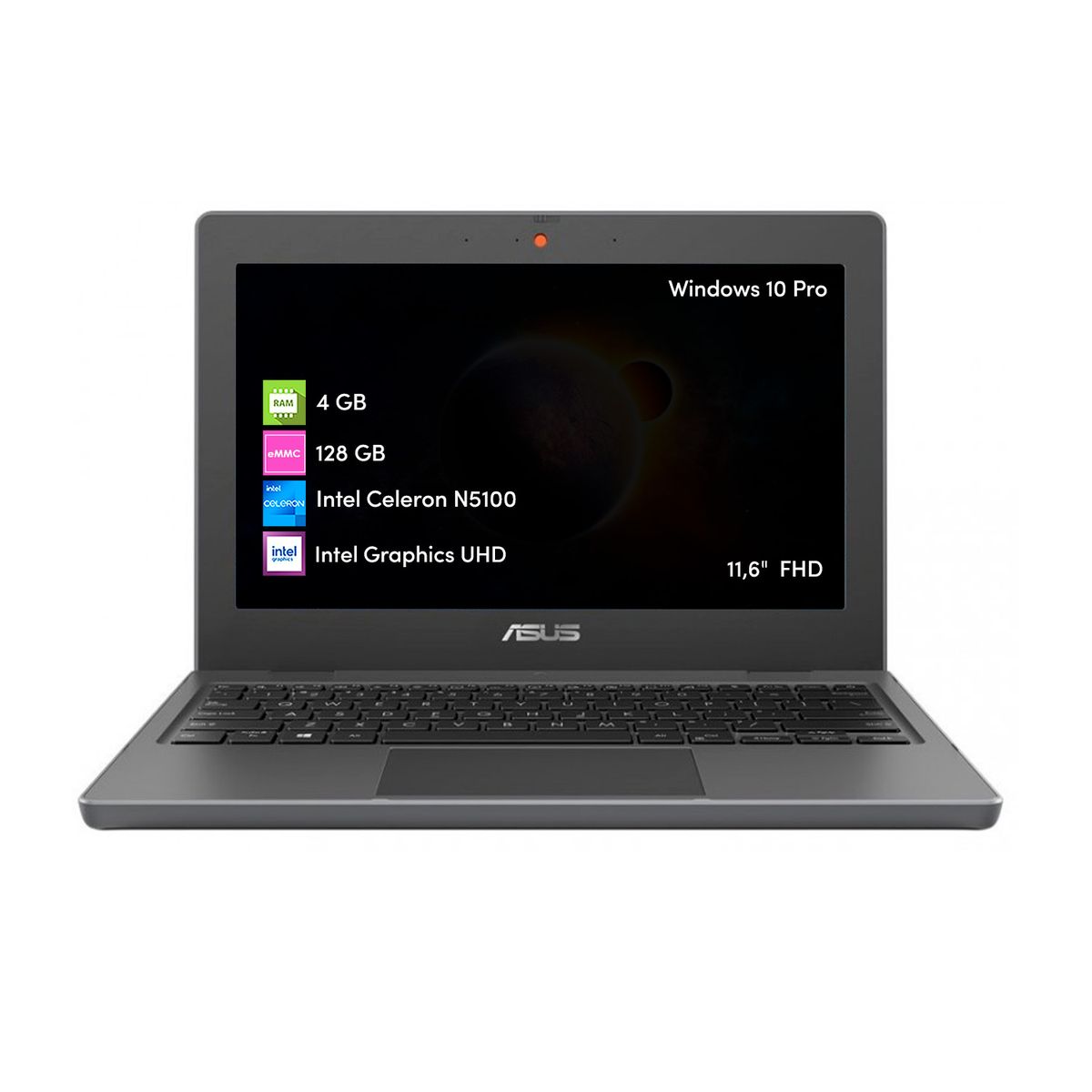 ASUS - Notebook Asus Celeron 4GB 128GB 11,6 HD Win10 Pro