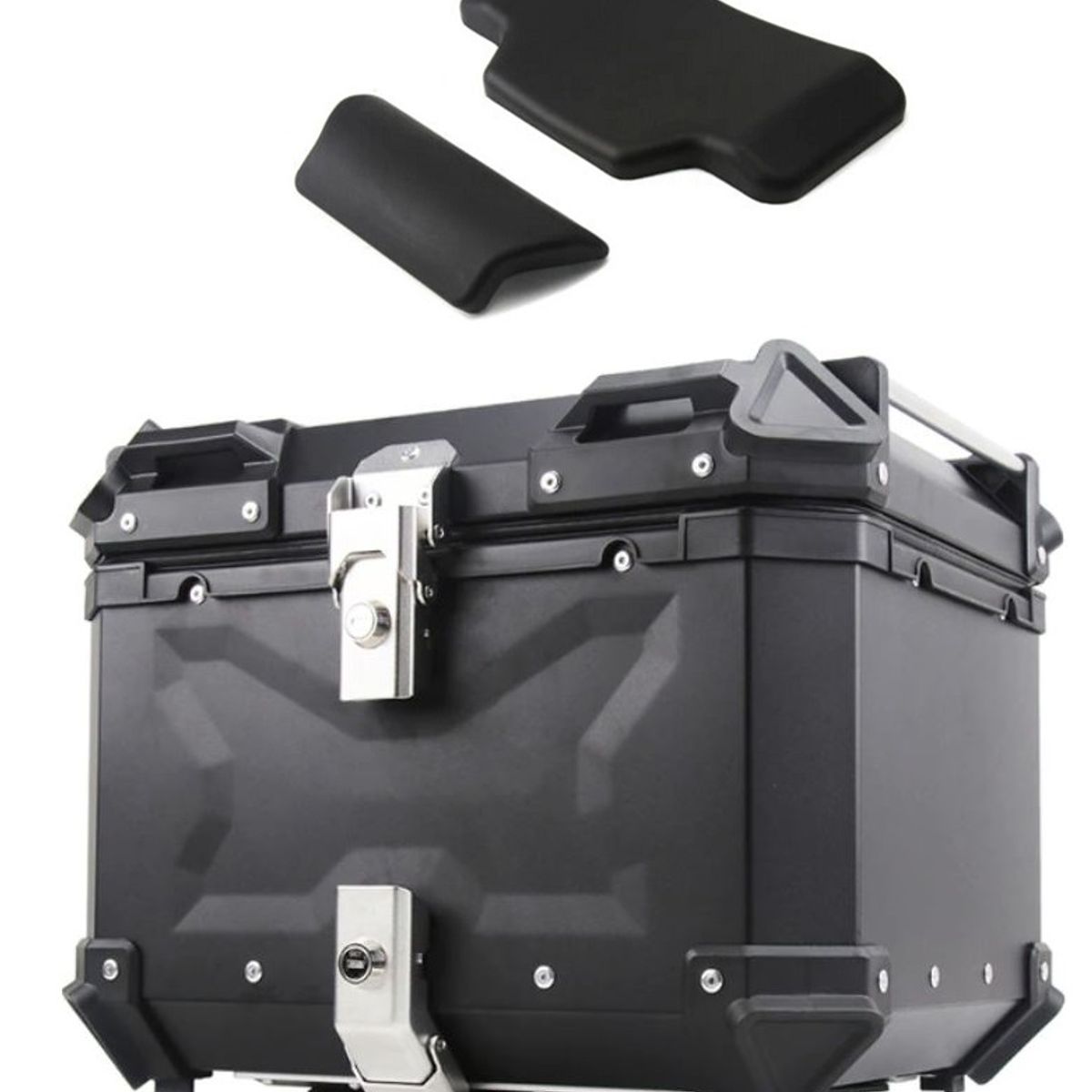 GENERICO - Maleta Moto Top Case Aluminio 45 Litros X-series + Respaldo, Negro