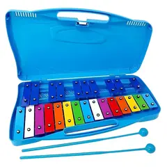 GENERICO - Metalófono Cromático Xilófono 25 Notas Maleta, Azul, AllinX