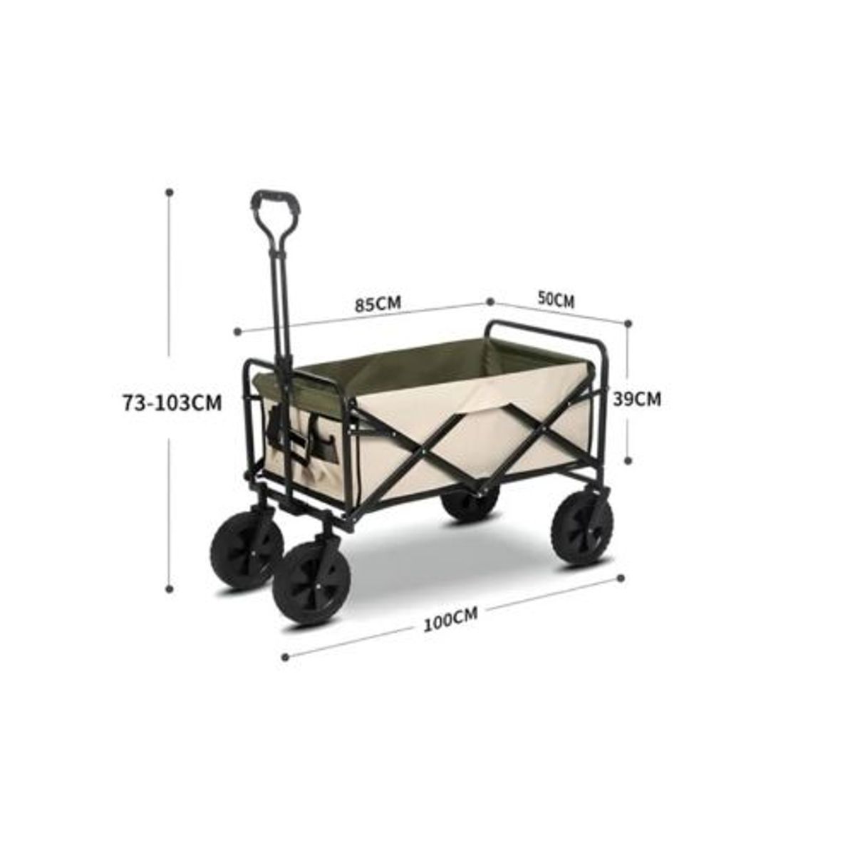 GENERICO - Carrito De Compras Plegable Ideal Para Camping Color Beige
