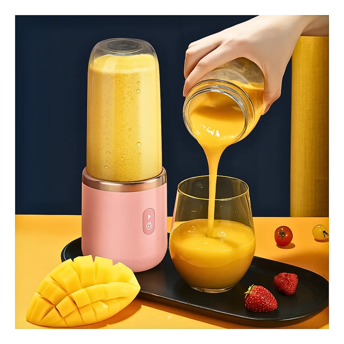 GENERICO - Mini Mezclador Batidor Inalámbrico Portátil + Vaso 400ml