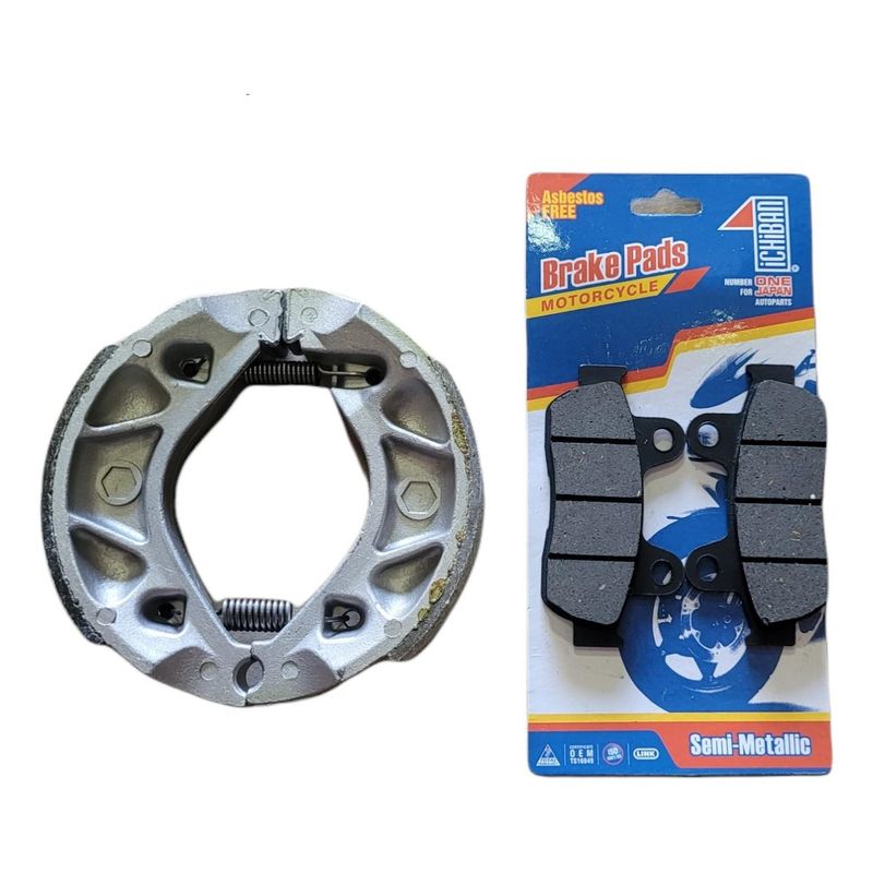 GENERICO - Pastillas Delanteras + Balatas Honda Elite O New Elite 125 - Negro