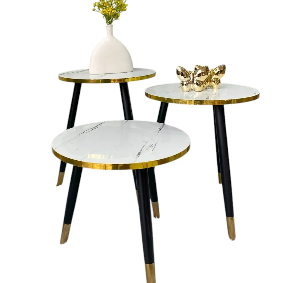 GENERICO - Elegante Set x3 De Mesa de Centro Color Blanco