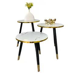 GENERICO - Elegante Set x3 De Mesa de Centro Color Blanco