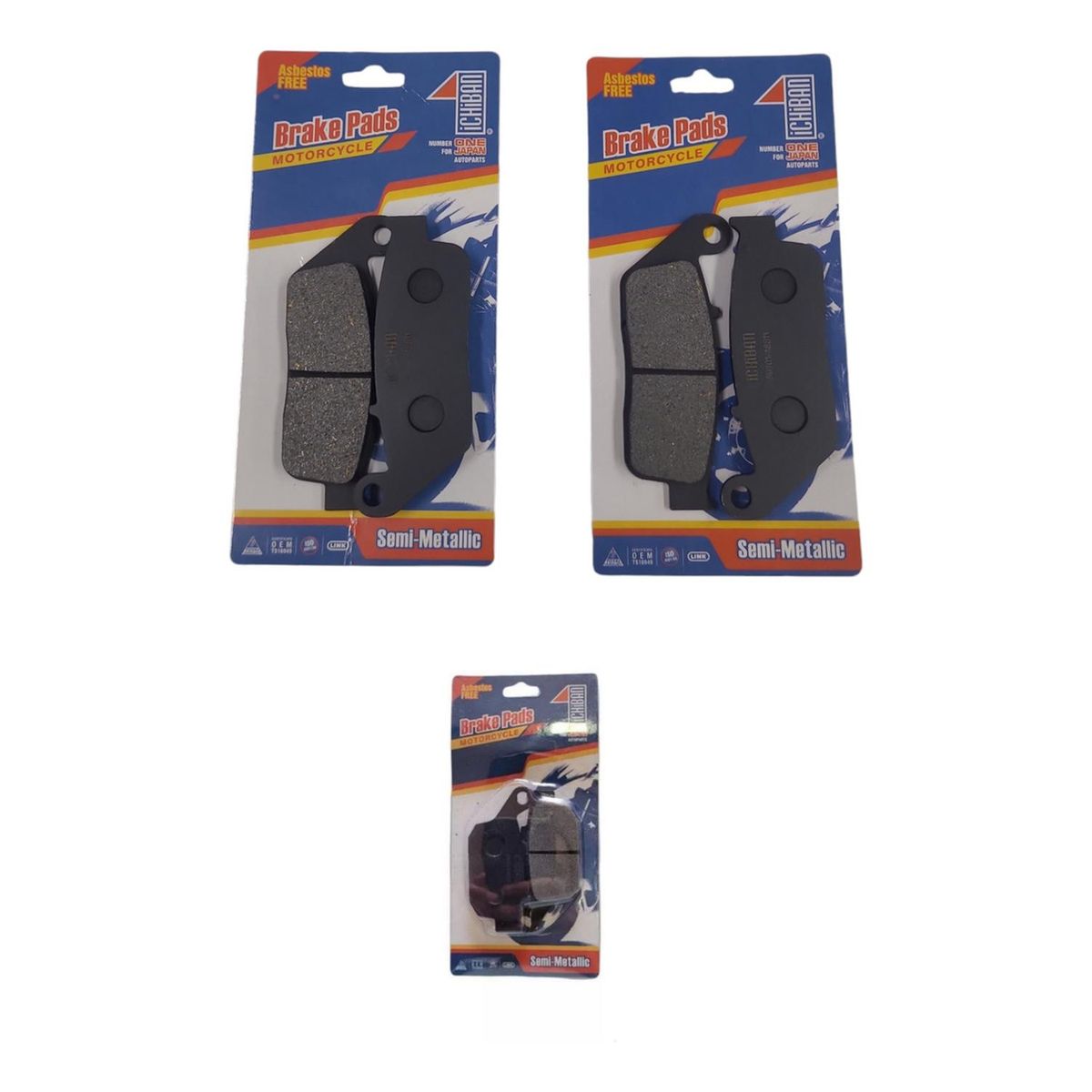 GENERICO - Pastillas Freno Delantera + Trasera Honda Cb500 X/f/r (3par)