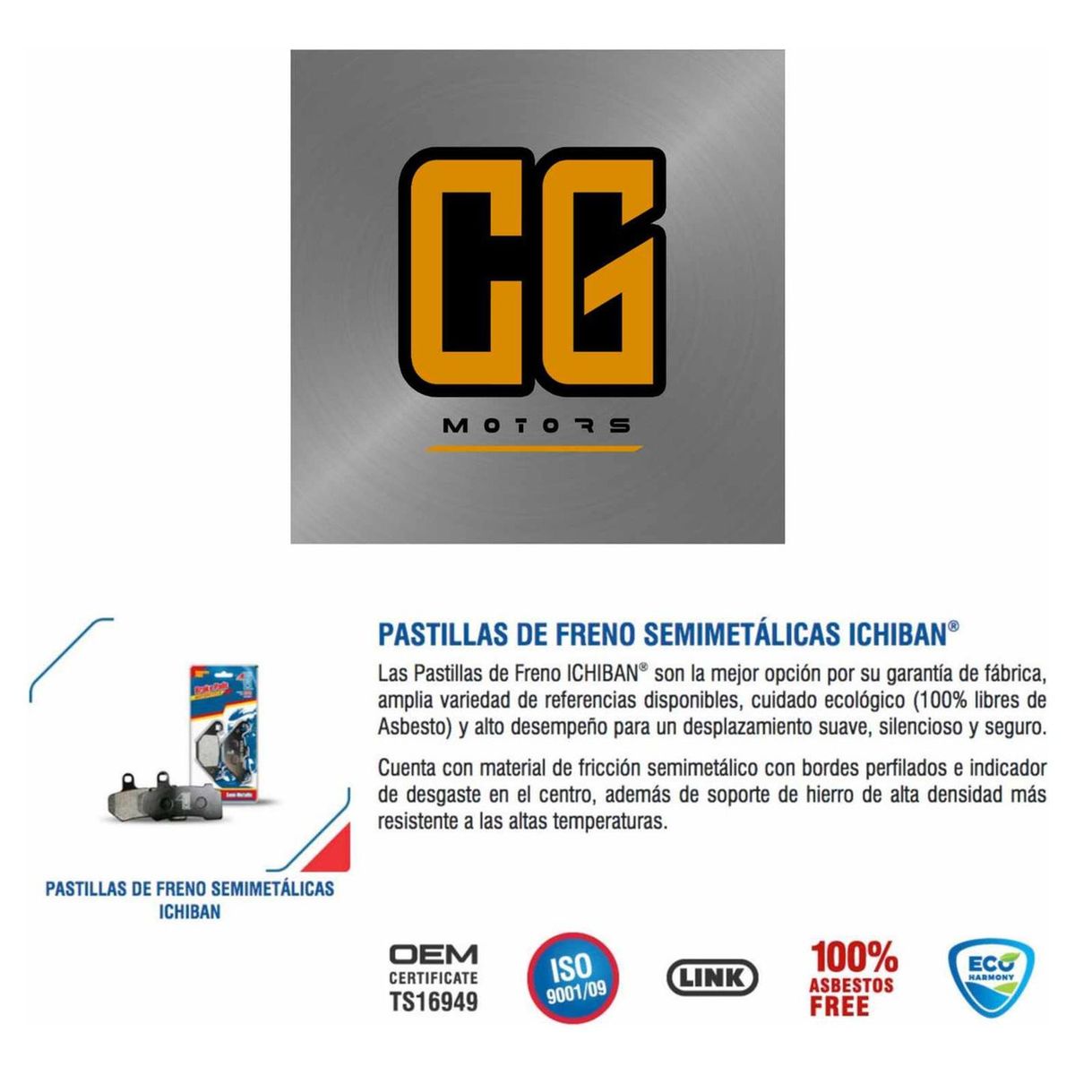 GENERICO - Pastillas + Balatas Freno Haojue Hj 150-9 / Ka-150 Japón - Gris