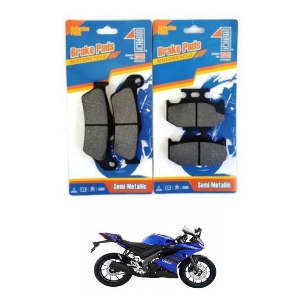 GENERICO - Pastillas De Freno Delanteras + Traseras Yamaha R15 V3 - V4