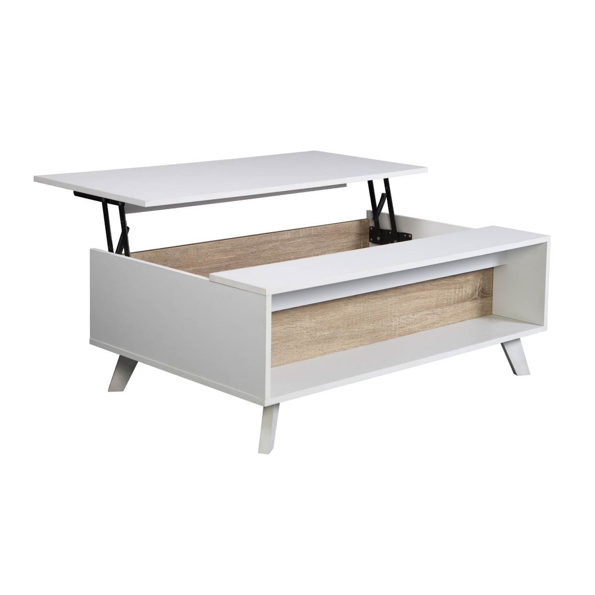 RELAN - Mesa de Centro Elevable Relan Aloria Nórdica Blanco Madera