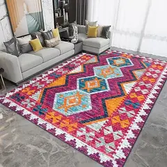 GENERICO - Alfombra rectangular 3D con diseño clasico persa fucsia 150x200cm GS