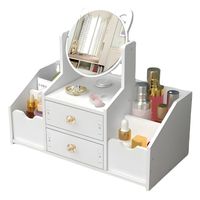 Organizador De Maquillaje Con Espejo Joyero Cosmetiquero Gato