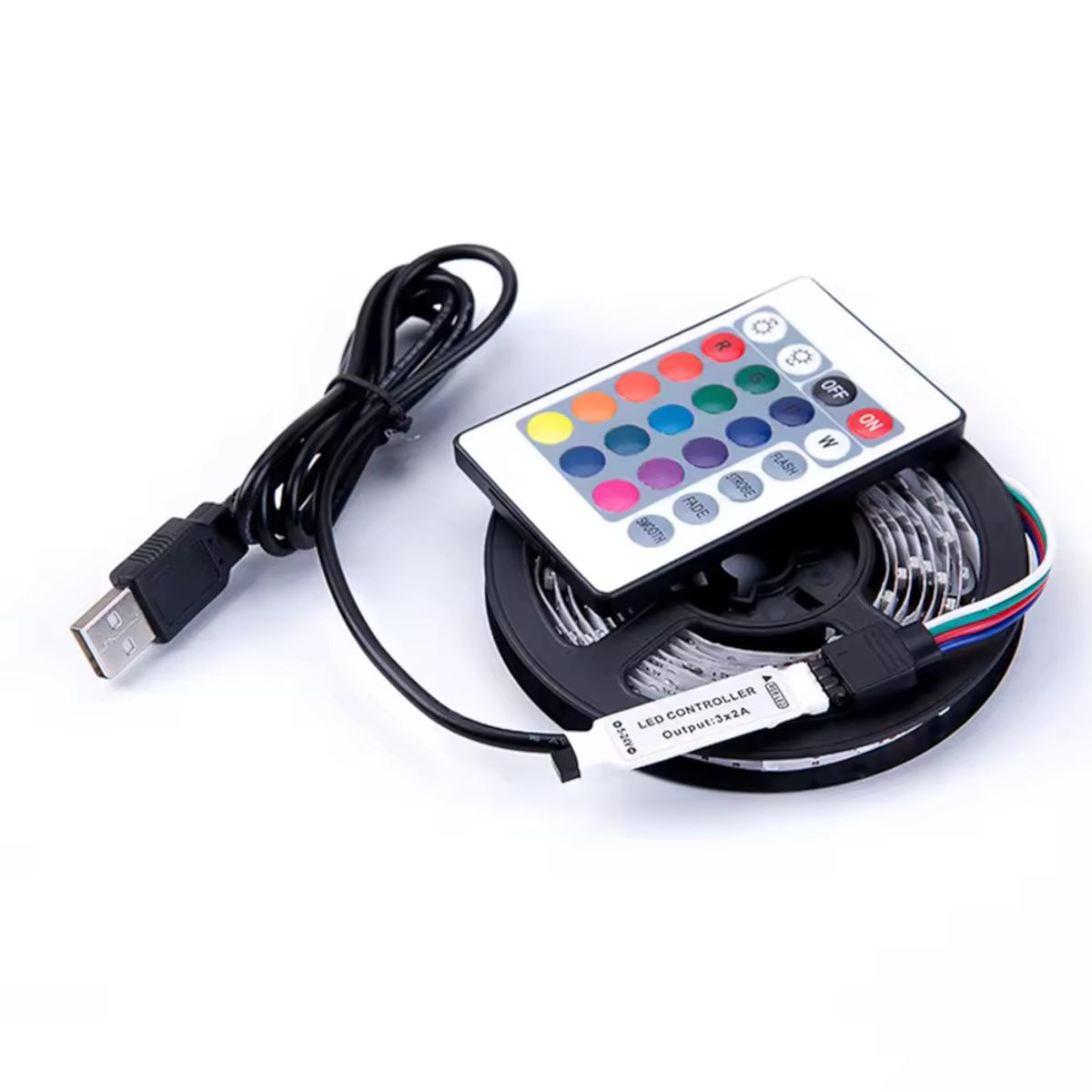 OEM - Tira Luces LED 5 Metros RGB – Control Remoto y Bluetooth