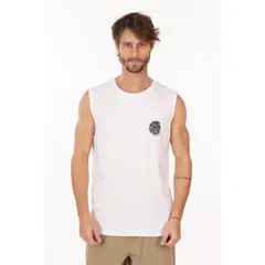RIP CURL - Polera SM Reefcrest Blanco Hombre