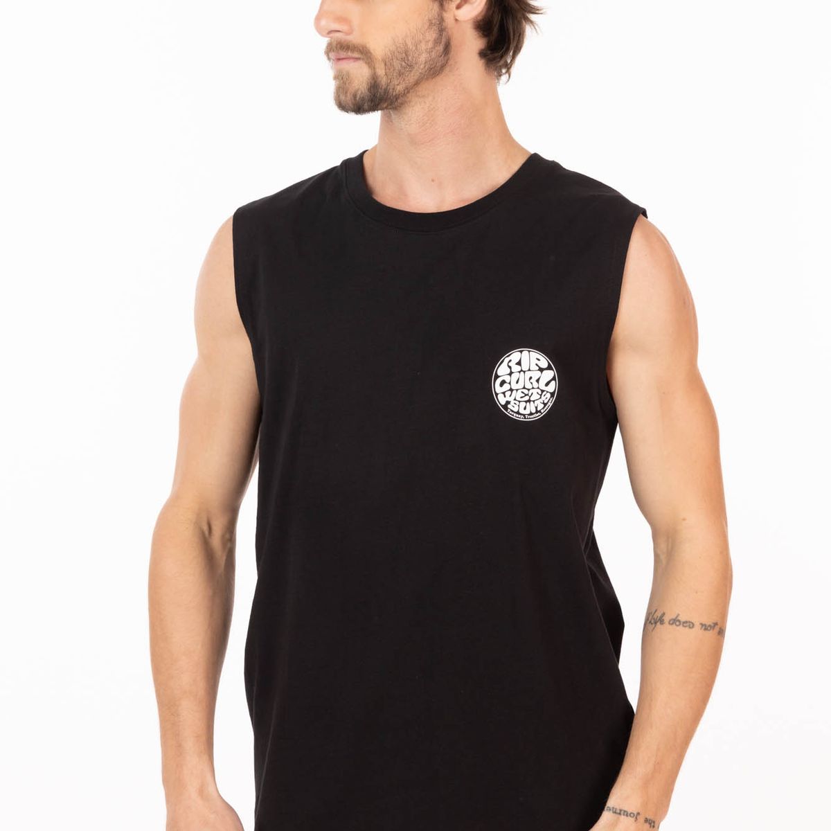 RIP CURL - Polera SM Reefcrest Negro Hombre Rip Curl