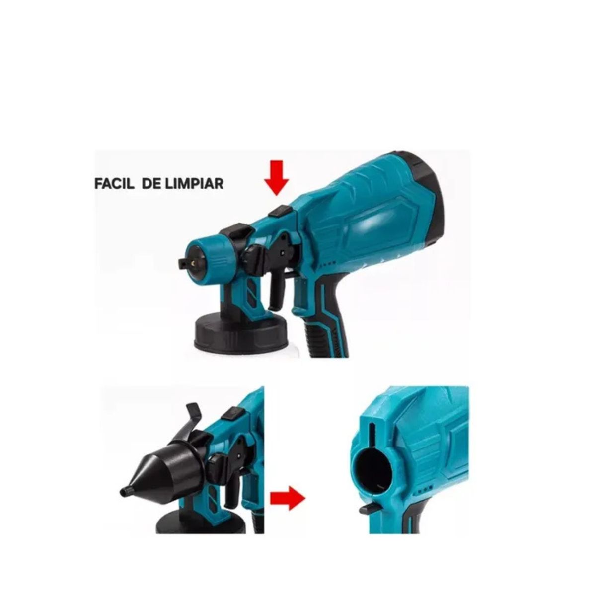 GENERICO - Portatil Pulverizador Pintura Inalámbrico 1000ml 21v MD20000