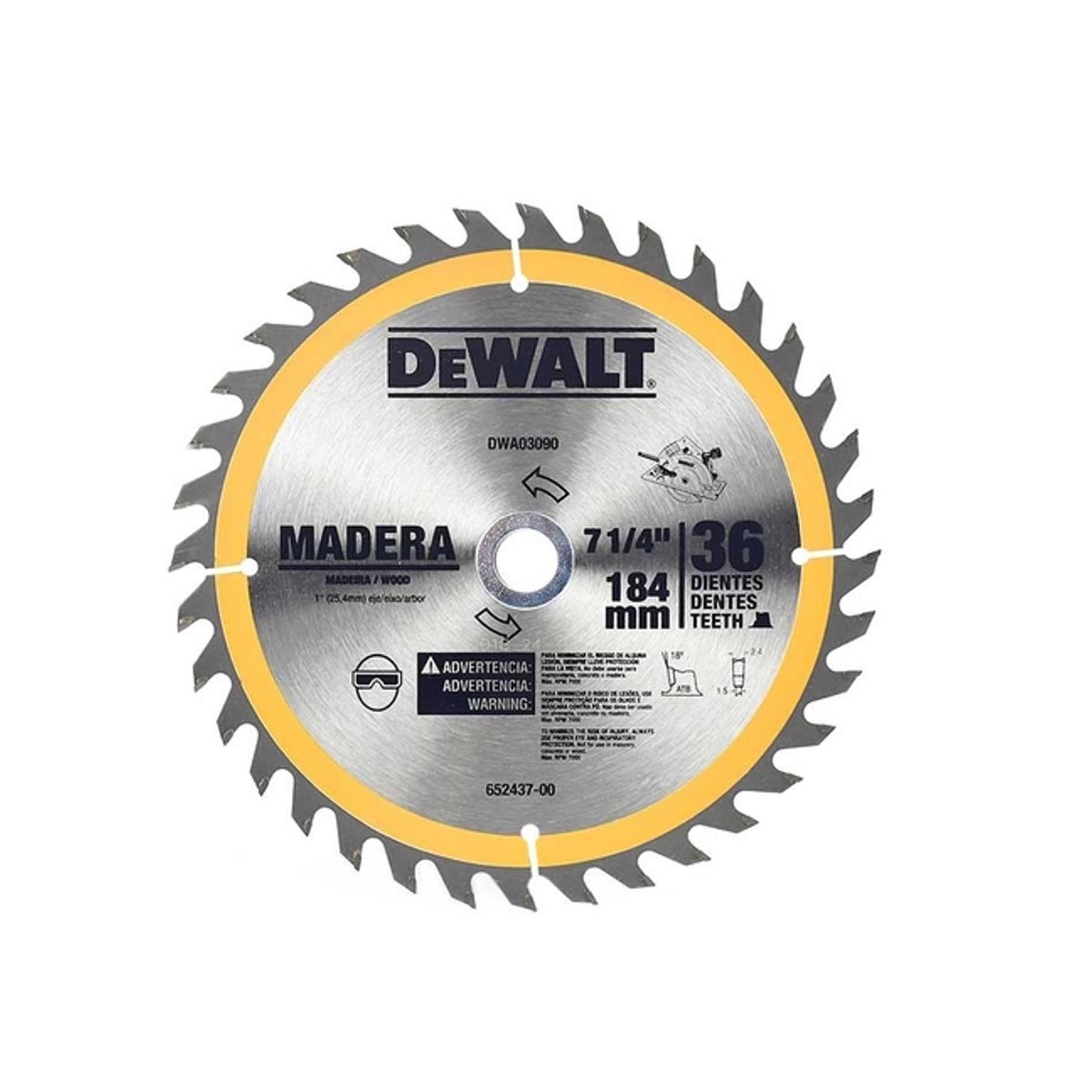 DEWALT - Disco de Sierra Dewalt 7 1/4 - 36 dientes -  DWA03090