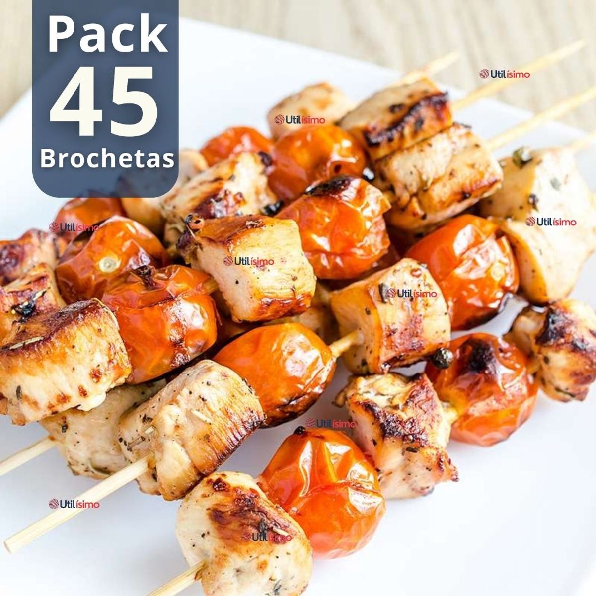 LINE - Pack 45 Piezas Brochetas Para Anticuchos Pinchos Bambú Palillos 35cm