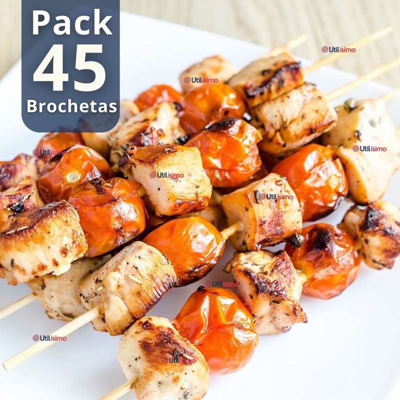 LINE - Pack 45 Piezas Brochetas Para Anticuchos Pinchos Bambú Palillos 35cm